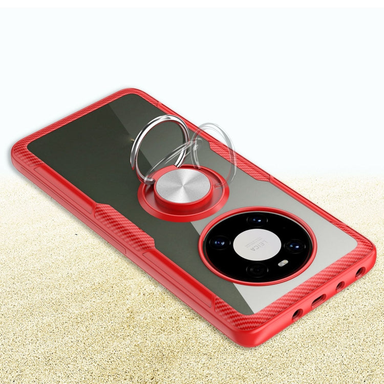 For Huawei Mate 40 Shockproof Transparent TPU + Acrylic Protective Case with Ring Holder