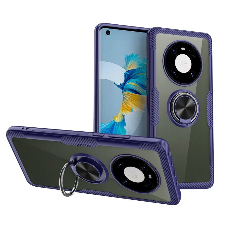 For Huawei Mate 40 Shockproof Transparent TPU + Acrylic Protective Case with Ring Holder