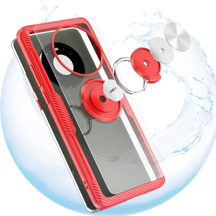 For Huawei Mate 40 Shockproof Transparent TPU + Acrylic Protective Case with Ring Holder