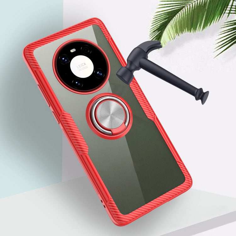 For Huawei Mate 40 Shockproof Transparent TPU + Acrylic Protective Case with Ring Holder