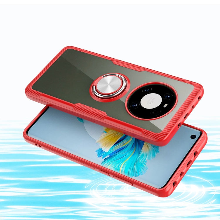 For Huawei Mate 40 Shockproof Transparent TPU + Acrylic Protective Case with Ring Holder