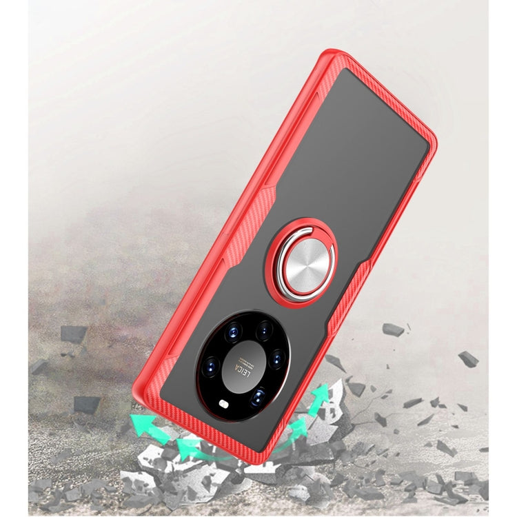 For Huawei Mate 40 Pro+ Shockproof Transparent TPU + Acrylic Protective Case with Ring Holder