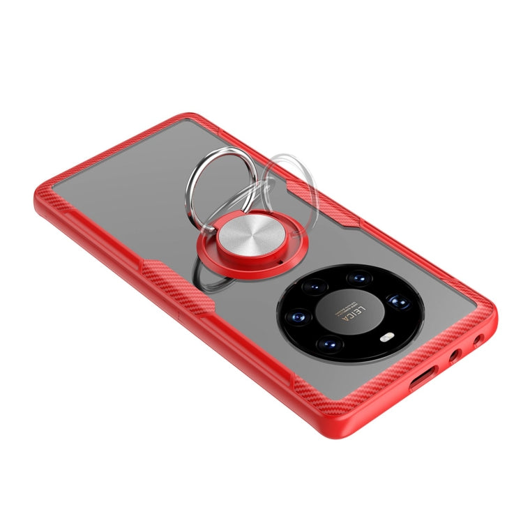 For Huawei Mate 40 Pro+ Shockproof Transparent TPU + Acrylic Protective Case with Ring Holder