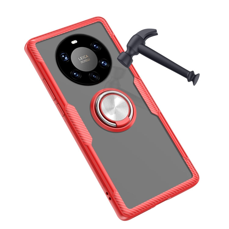 For Huawei Mate 40 Pro+ Shockproof Transparent TPU + Acrylic Protective Case with Ring Holder