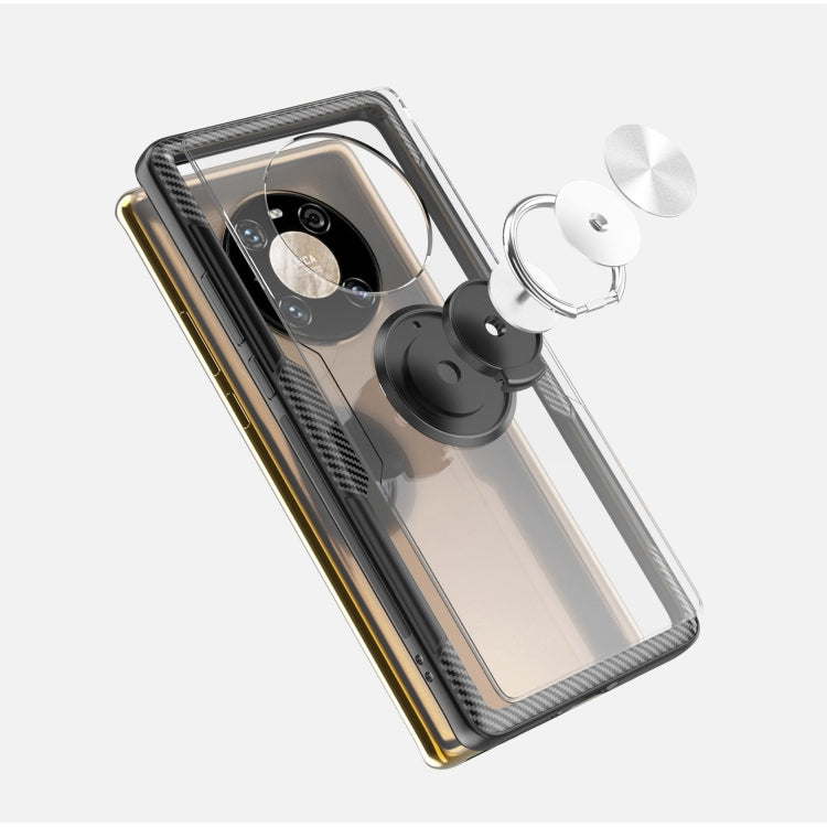 For Huawei Mate 40 Pro Shockproof Transparent TPU + Acrylic Protective Case with Ring Holder