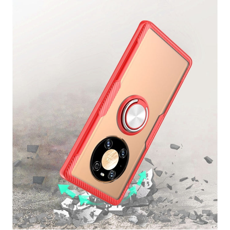 For Huawei Mate 40 Pro Shockproof Transparent TPU + Acrylic Protective Case with Ring Holder