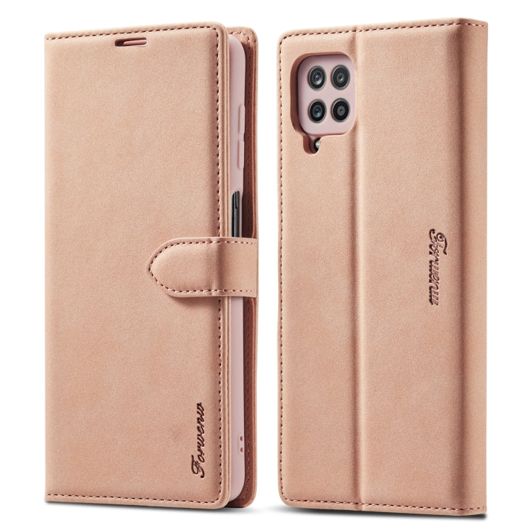 For Samsung Galaxy A12 Forwenw F1 Series Matte Strong Magnetism Horizontal Flip Leather Case with Holder & Card Slots & Wallet & Photo Frame