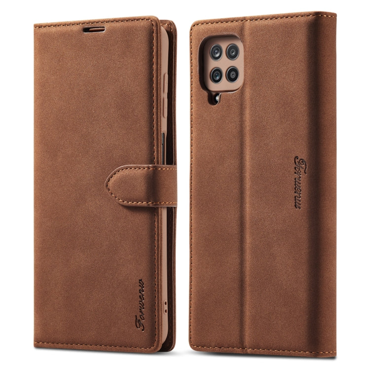 For Samsung Galaxy A12 Forwenw F1 Series Matte Strong Magnetism Horizontal Flip Leather Case with Holder & Card Slots & Wallet & Photo Frame