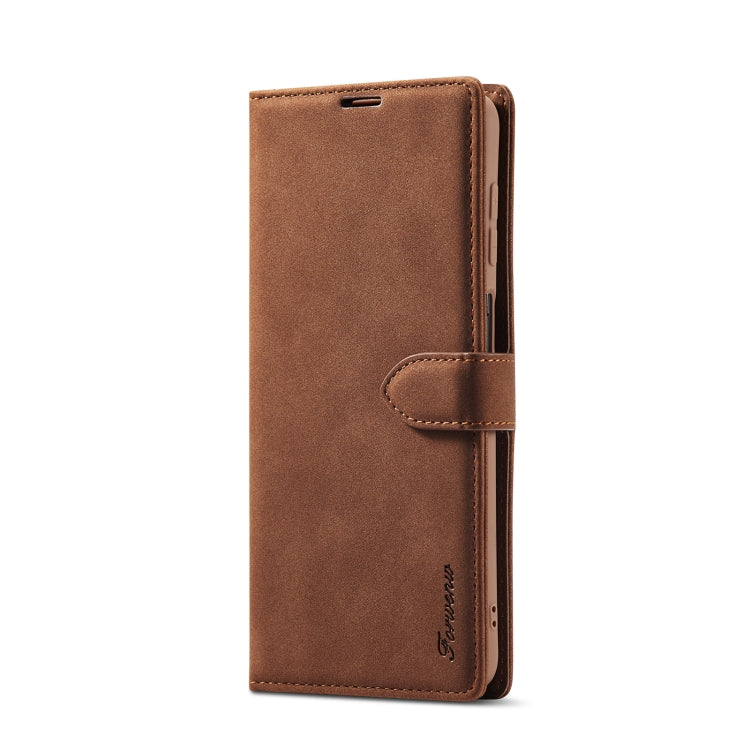 For Samsung Galaxy A12 Forwenw F1 Series Matte Strong Magnetism Horizontal Flip Leather Case with Holder & Card Slots & Wallet & Photo Frame