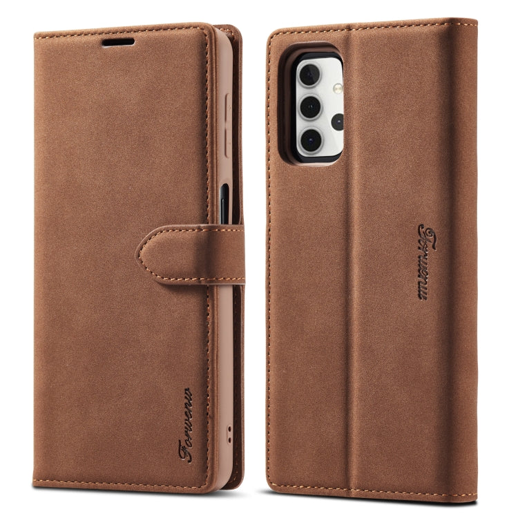 For Samsung Galaxy A32 5G Forwenw F1 Series Matte Strong Magnetism Horizontal Flip Leather Case with Holder & Card Slots & Wallet & Photo Frame