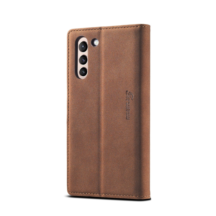 For Samsung Galaxy S21+ 5G Forwenw F1 Series Matte Strong Magnetism Horizontal Flip Leather Case with Holder & Card Slots & Wallet & Photo Frame