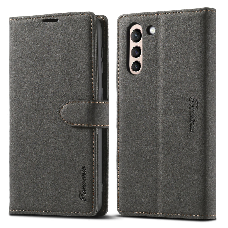 For Samsung Galaxy S21+ 5G Forwenw F1 Series Matte Strong Magnetism Horizontal Flip Leather Case with Holder & Card Slots & Wallet & Photo Frame