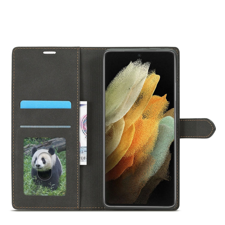 For Samsung Galaxy S21 Ultra 5G Forwenw F1 Series Matte Strong Magnetism Horizontal Flip Leather Case with Holder & Card Slots & Wallet & Photo Frame