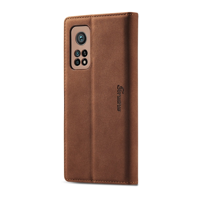 For Xiaomi Mi 10T Pro Forwenw F1 Series Matte Strong Magnetism Horizontal Flip Leather Case with Holder & Card Slots & Wallet & Photo Frame