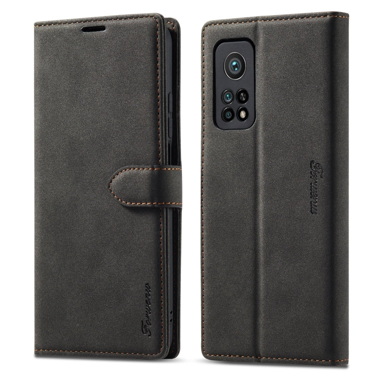 For Xiaomi Mi 10T Pro Forwenw F1 Series Matte Strong Magnetism Horizontal Flip Leather Case with Holder & Card Slots & Wallet & Photo Frame