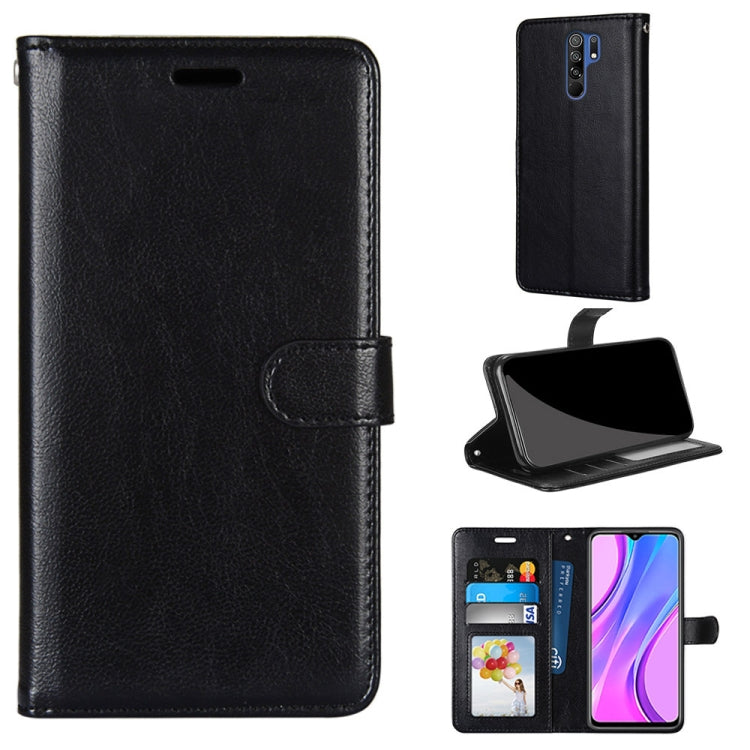 For Xiaomi Redmi 9 Pure Color Horizontal Flip PU Leather Case with Holder & Card Slots & Wallet & Photo Frame