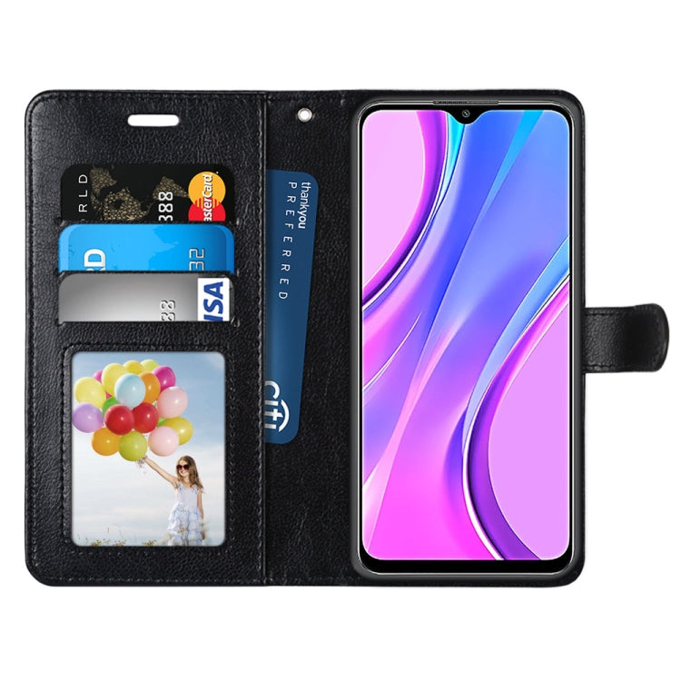 For Xiaomi Redmi 9 Pure Color Horizontal Flip PU Leather Case with Holder & Card Slots & Wallet & Photo Frame