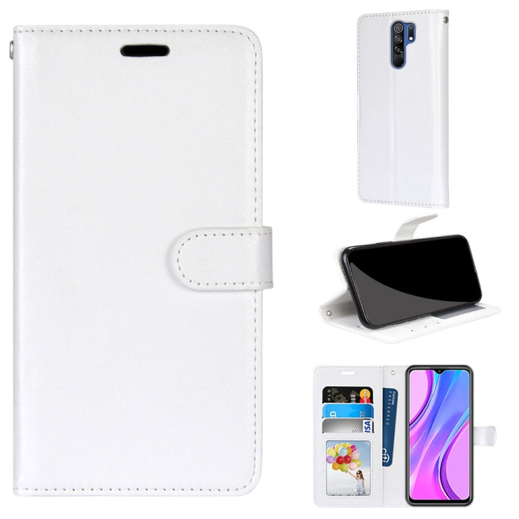 For Xiaomi Redmi 9 Pure Color Horizontal Flip PU Leather Case with Holder & Card Slots & Wallet & Photo Frame