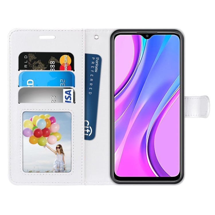 For Xiaomi Redmi 9 Pure Color Horizontal Flip PU Leather Case with Holder & Card Slots & Wallet & Photo Frame