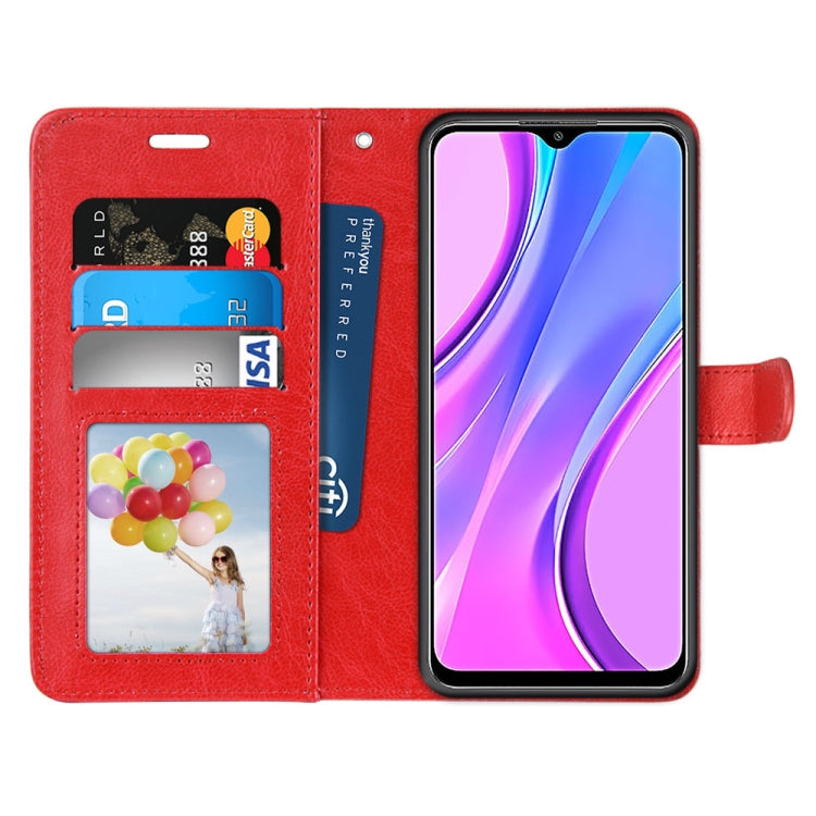 For Xiaomi Redmi 9 Pure Color Horizontal Flip PU Leather Case with Holder & Card Slots & Wallet & Photo Frame