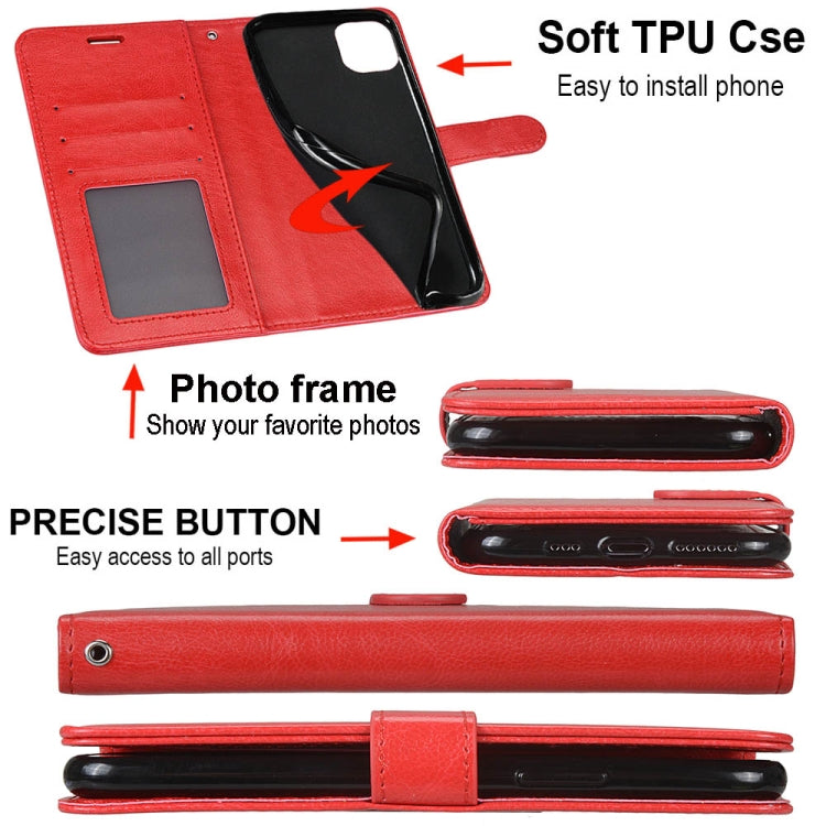 For Xiaomi Redmi 9 Pure Color Horizontal Flip PU Leather Case with Holder & Card Slots & Wallet & Photo Frame