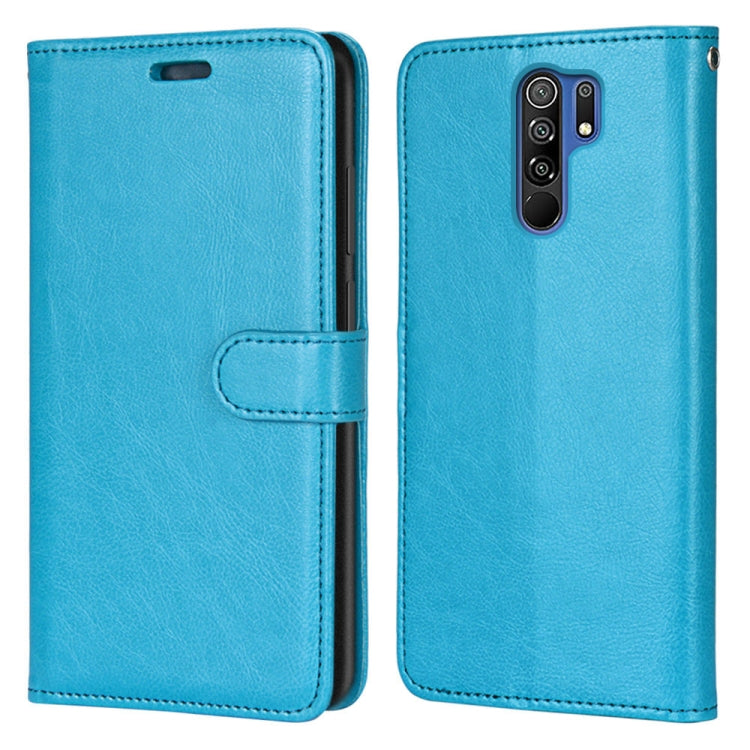 For Xiaomi Redmi 9 Pure Color Horizontal Flip PU Leather Case with Holder & Card Slots & Wallet & Photo Frame