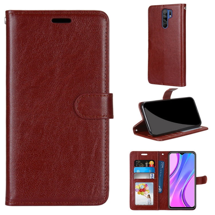 For Xiaomi Redmi 9 Pure Color Horizontal Flip PU Leather Case with Holder & Card Slots & Wallet & Photo Frame