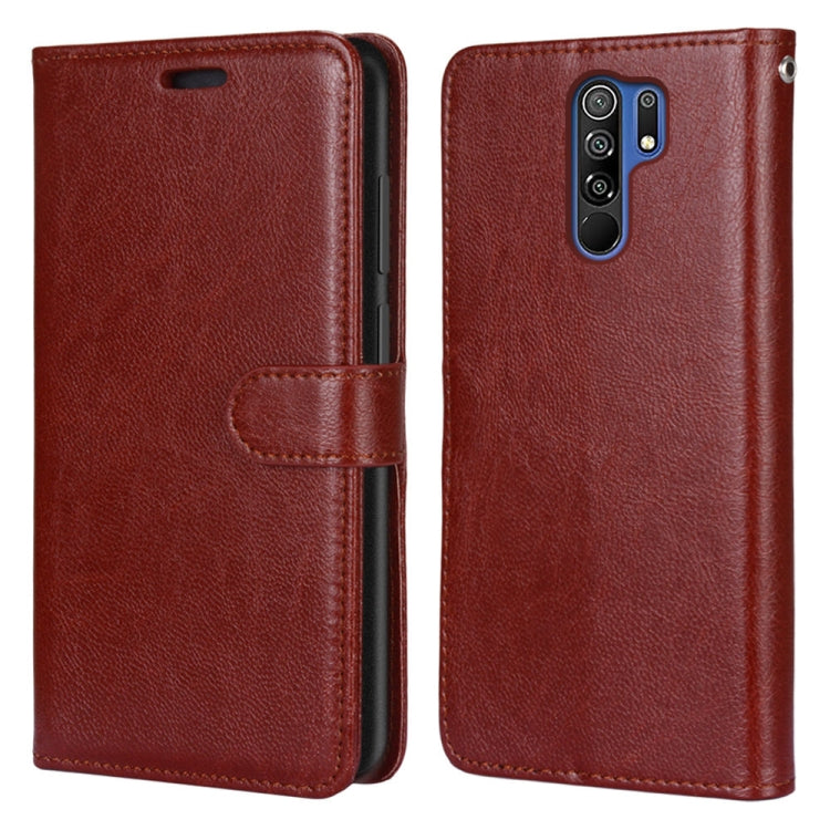 For Xiaomi Redmi 9 Pure Color Horizontal Flip PU Leather Case with Holder & Card Slots & Wallet & Photo Frame