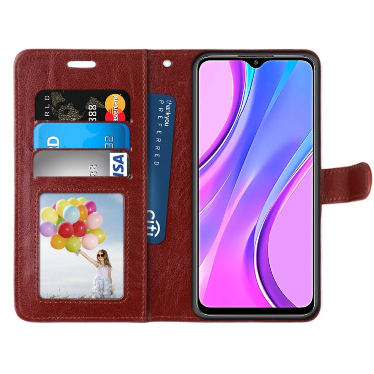 For Xiaomi Redmi 9 Pure Color Horizontal Flip PU Leather Case with Holder & Card Slots & Wallet & Photo Frame