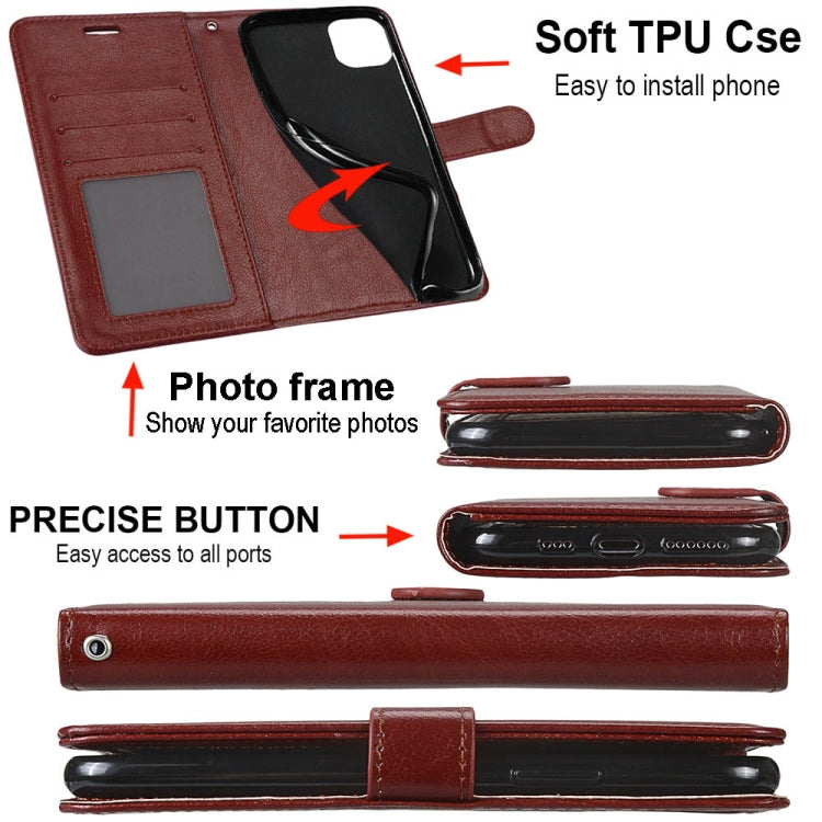 For Xiaomi Redmi 9 Pure Color Horizontal Flip PU Leather Case with Holder & Card Slots & Wallet & Photo Frame