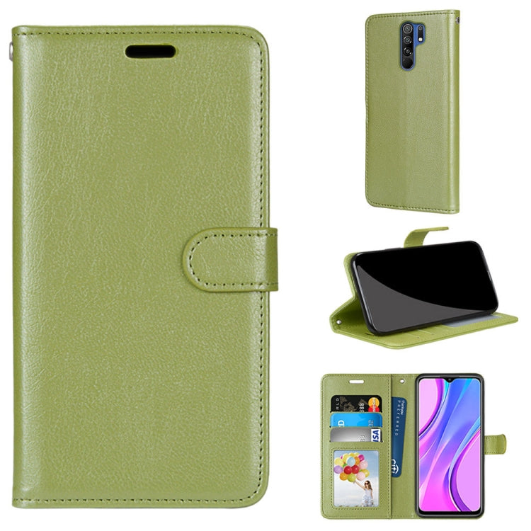 For Xiaomi Redmi 9 Pure Color Horizontal Flip PU Leather Case with Holder & Card Slots & Wallet & Photo Frame