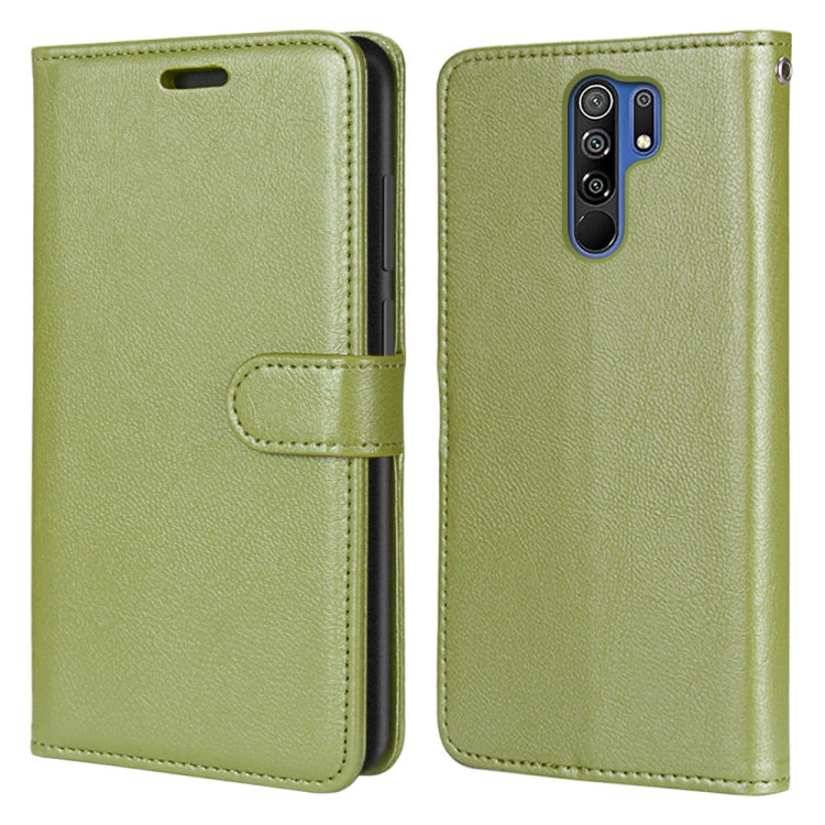 For Xiaomi Redmi 9 Pure Color Horizontal Flip PU Leather Case with Holder & Card Slots & Wallet & Photo Frame