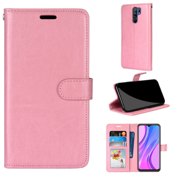 For Xiaomi Redmi 9 Pure Color Horizontal Flip PU Leather Case with Holder & Card Slots & Wallet & Photo Frame