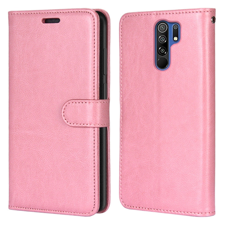 For Xiaomi Redmi 9 Pure Color Horizontal Flip PU Leather Case with Holder & Card Slots & Wallet & Photo Frame