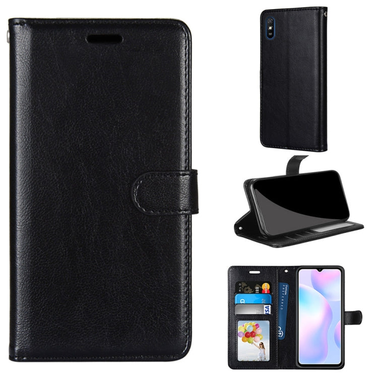 For Xiaomi Redmi 9A Pure Color Horizontal Flip PU Leather Case with Holder & Card Slots & Wallet & Photo Frame