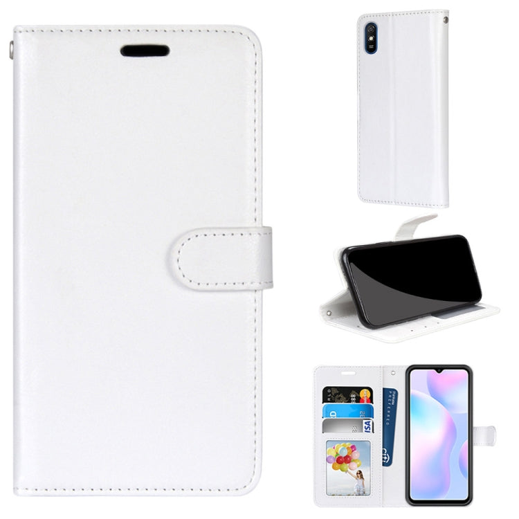 For Xiaomi Redmi 9A Pure Color Horizontal Flip PU Leather Case with Holder & Card Slots & Wallet & Photo Frame