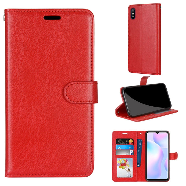 For Xiaomi Redmi 9A Pure Color Horizontal Flip PU Leather Case with Holder & Card Slots & Wallet & Photo Frame