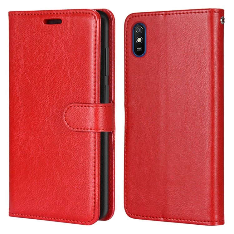 For Xiaomi Redmi 9A Pure Color Horizontal Flip PU Leather Case with Holder & Card Slots & Wallet & Photo Frame