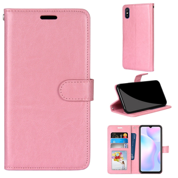 For Xiaomi Redmi 9A Pure Color Horizontal Flip PU Leather Case with Holder & Card Slots & Wallet & Photo Frame