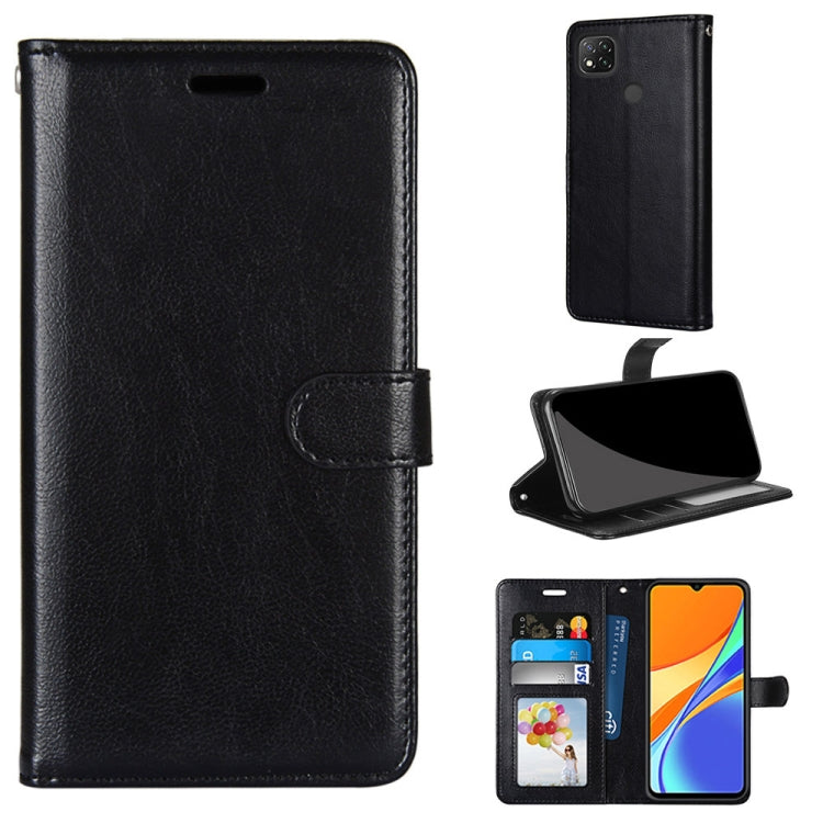 For Xiaomi Redmi 9C Pure Color Horizontal Flip PU Leather Case with Holder & Card Slots & Wallet & Photo Frame