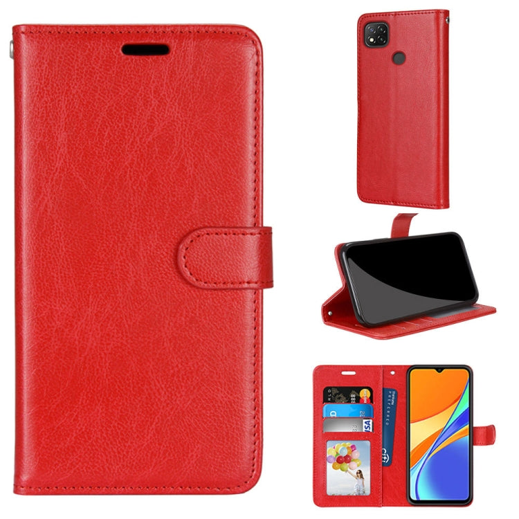 For Xiaomi Redmi 9C Pure Color Horizontal Flip PU Leather Case with Holder & Card Slots & Wallet & Photo Frame