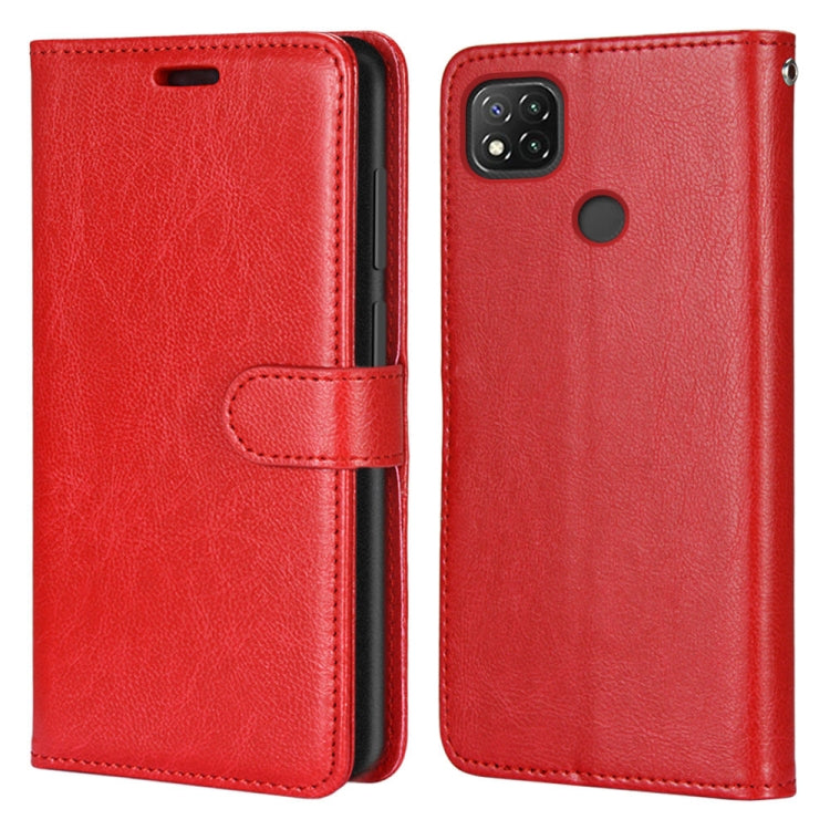 For Xiaomi Redmi 9C Pure Color Horizontal Flip PU Leather Case with Holder & Card Slots & Wallet & Photo Frame