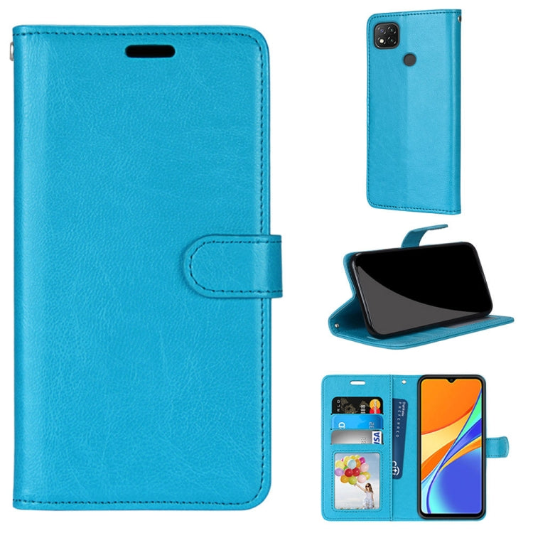 For Xiaomi Redmi 9C Pure Color Horizontal Flip PU Leather Case with Holder & Card Slots & Wallet & Photo Frame