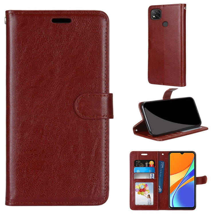 For Xiaomi Redmi 9C Pure Color Horizontal Flip PU Leather Case with Holder & Card Slots & Wallet & Photo Frame