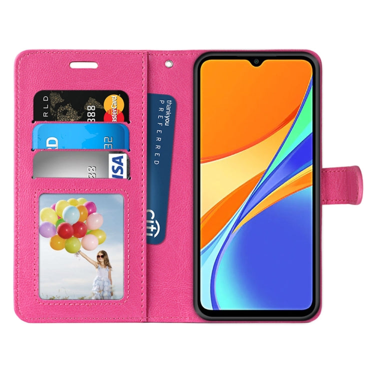 For Xiaomi Redmi 9C Pure Color Horizontal Flip PU Leather Case with Holder & Card Slots & Wallet & Photo Frame