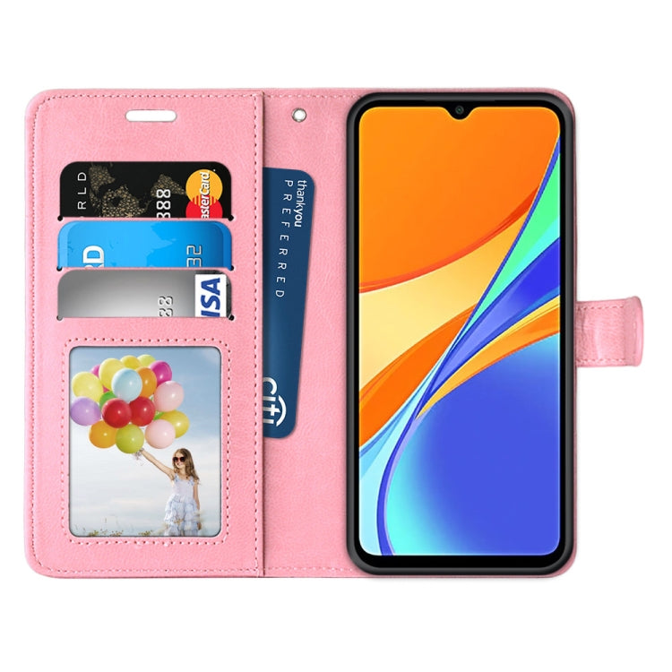 For Xiaomi Redmi 9C Pure Color Horizontal Flip PU Leather Case with Holder & Card Slots & Wallet & Photo Frame