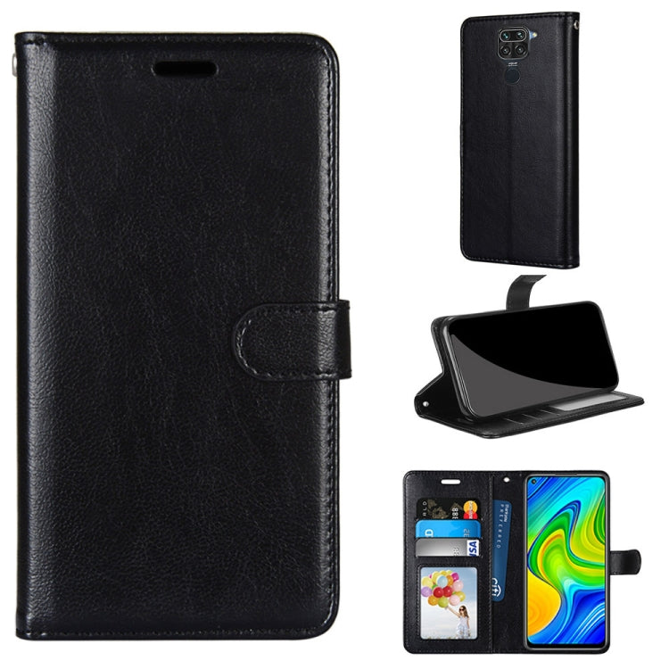 For Xiaomi Redmi 10X 4G / Redmi Note 9 Pure Color Horizontal Flip PU Leather Case with Holder & Card Slots & Wallet & Photo Frame