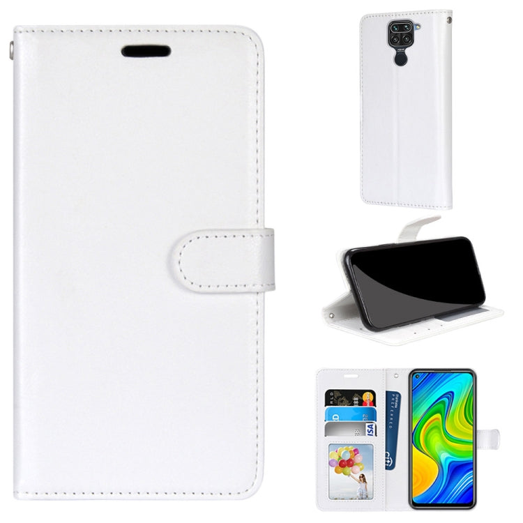 For Xiaomi Redmi 10X 4G / Redmi Note 9 Pure Color Horizontal Flip PU Leather Case with Holder & Card Slots & Wallet & Photo Frame