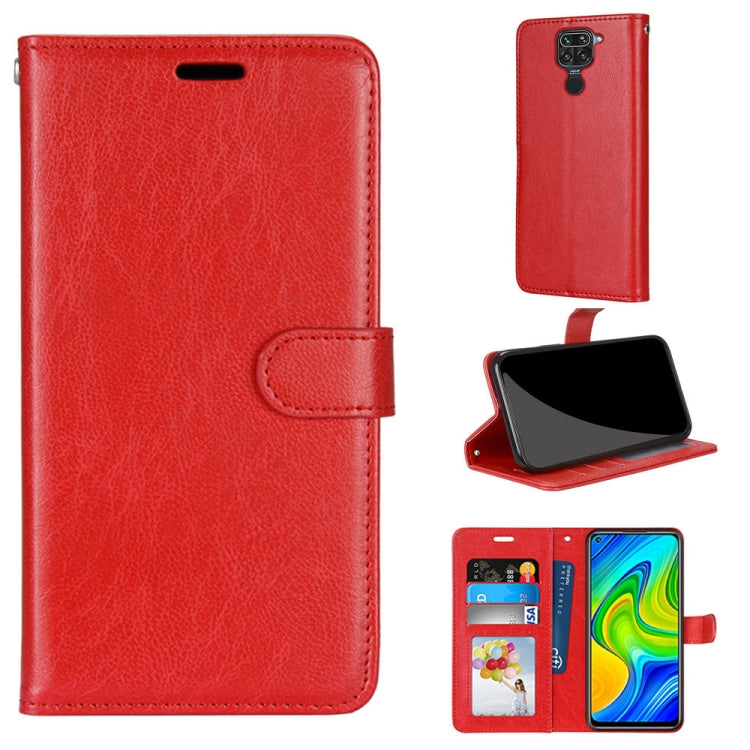 For Xiaomi Redmi 10X 4G / Redmi Note 9 Pure Color Horizontal Flip PU Leather Case with Holder & Card Slots & Wallet & Photo Frame