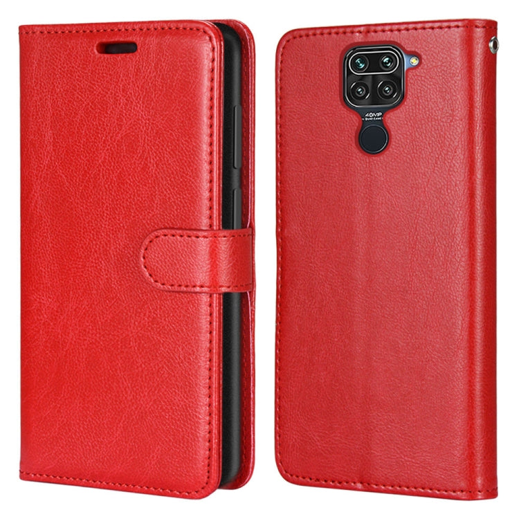 For Xiaomi Redmi 10X 4G / Redmi Note 9 Pure Color Horizontal Flip PU Leather Case with Holder & Card Slots & Wallet & Photo Frame